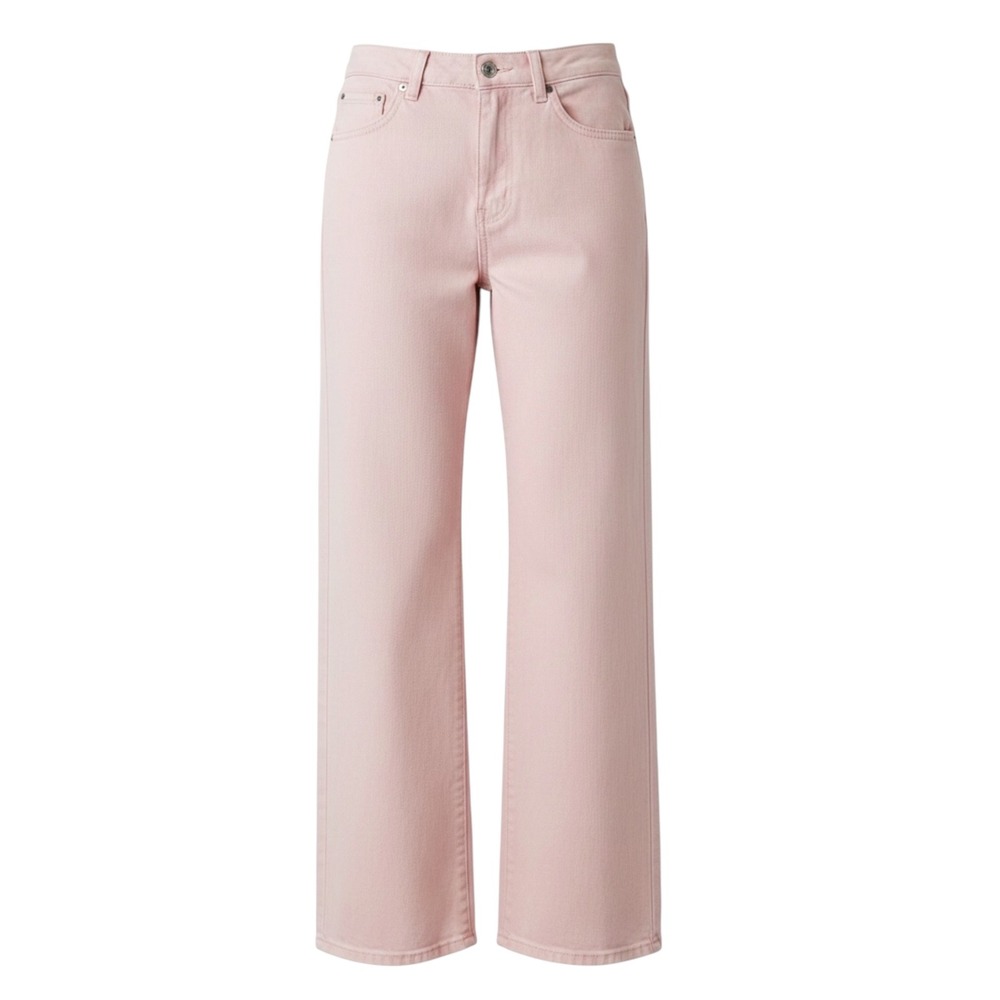 Cali 1850 Womens Blush Pink/Peach Wide 10" Leg Cropped Cotton Denim Jeans Size 9 - Picture 1 of 10